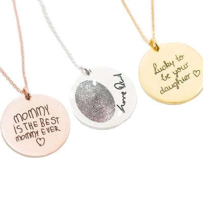 China Custom Jewelry Personalized Date Coin Necklace Stainless Steel Lead Free Nickel Free Initial Women's Trendy Jewelry for sale