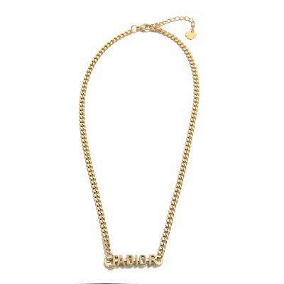 China NEW BOHEMIA JADIOR Fashion Stainless Steel Letter Necklace Gold Plated Adjustable Wholesale for sale