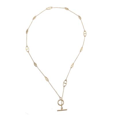 China Gold Jewelry Electroplating Steel Stainless Necklace TRENDY Fashion New Adjustable Necklace for sale