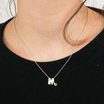 China BOHEMIA Fashion Personality Gold Plated Stainless Steel Initial Letter Chain Pendant Necklace For Women Mens for sale