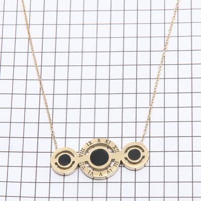 China TRENDY Fashion Jewelry 2021 Stainless Steel Gold Plated Non Tarnish Necklace Watch Form Pendant Chain for sale