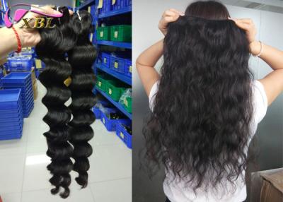 China Double Drawn Cambodian Virgin Hair Weave Black Color , Thickness Bottom End for sale