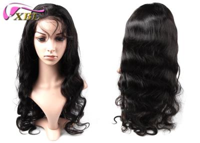 China Long Black Body Wave Human Hair Full Lace Front Wigs , Natural Hairline Lace Front Brazilian Hair Wigs for sale