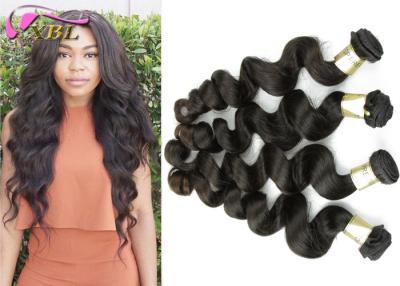 China Virgin Cambodian Hair Weft Natural Black Loose Wave Hair From One Young Girl's for sale