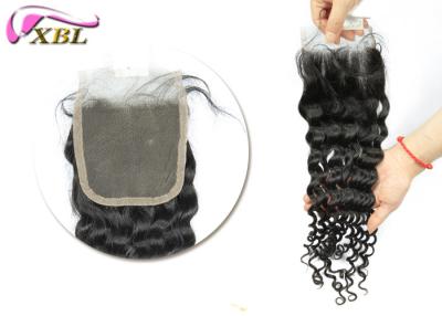 China Small Full Weave Lace Front Closure Without Bleached Knots To Avoid Shedding Indian Hair Deep Wave for sale