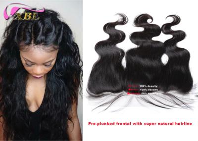 China Super Natural Hairline 13x4 Pre-plunked Lace Frontal Body Wave With Baby Hair for sale