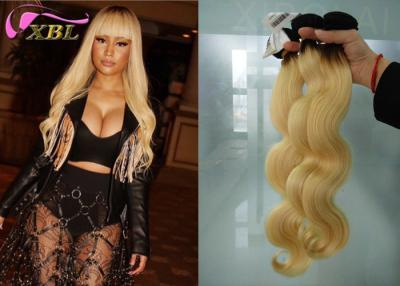 China From 12 inch to 26 inch Ombre Blonde Brazilian Body Wave Human Hair Weave #1b/613 Colored for sale