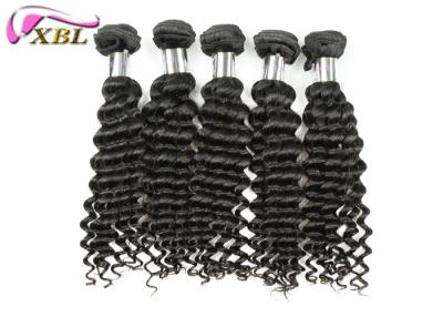 China 8 inch To 38 inch Indian Deep Wave Virgin Human Hair Weaves No Tangle And Shed for sale