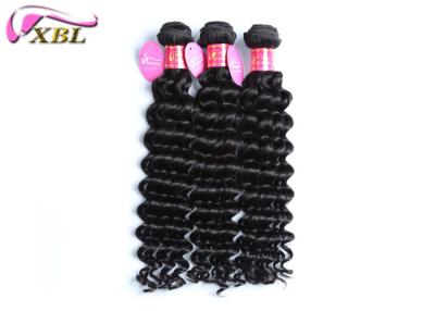 China Jet Black Pure One Donor Brazilian Virgin Hair Deep Wave 8 - 38 Inch In Stock for sale