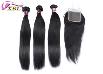 China Single Donor Straight Peruvian Virgin Hair With Closure Silky And Soft for sale