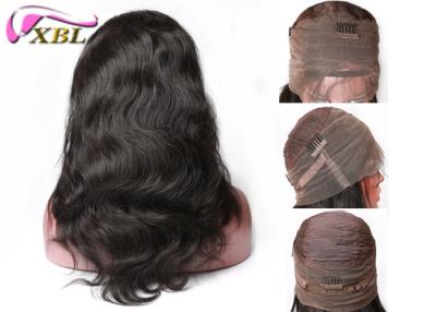 China Peluca marrón clara de 360 frontales con el pelo del bebé, onda india cruda natural del cuerpo del pelo 18 pulgadas en venta