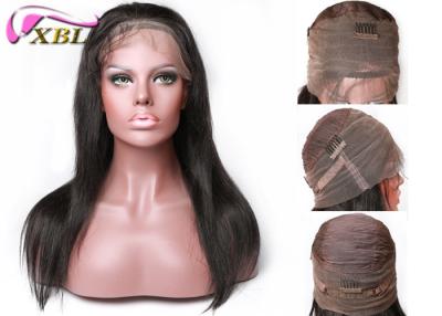 China 180% Density 360 Lace Frontal Wig With Adjusted Elastic Band / Brazilian Human Hair for sale