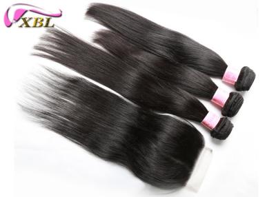 China Silky Straight Virgin Cambodian Hair Bundles With Closure No Bad Smell Black for sale