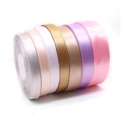 China Recyled various styles and different widths of color pure polyester ribbons textile accessories silk ribbons for sale