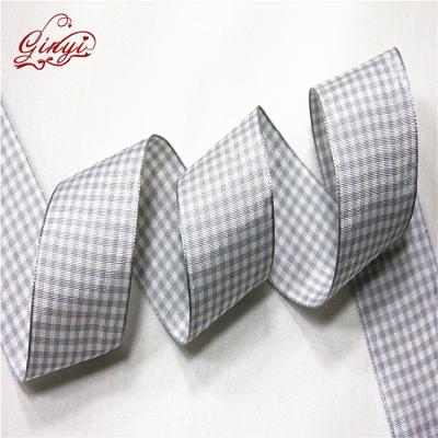 China New Single Face Trend Gingham Ribbon 100 Yards Each Edge 100% Polyester Woven 1-1/2' Roll; ' Color ribbons for sale