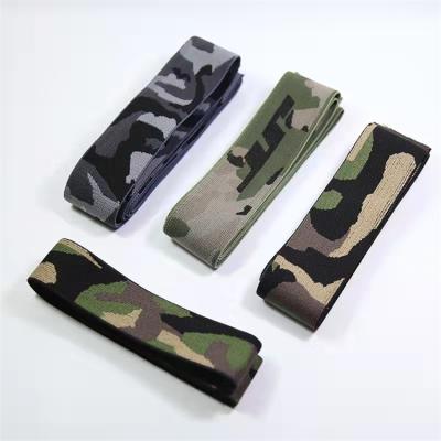 Chine GINYI Eco-friendly Logo Jacquard Camouflage Stretch Webbing Elastic Manufacturer Customized Elastic Band Belt For Underwear à vendre