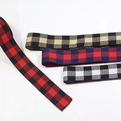 China GINYI Manufacturer Home Textiles Underwear Waistband Strap Gingham Elastic Gingham Custom/Elastic Control Band/Plaid For Boxer à venda