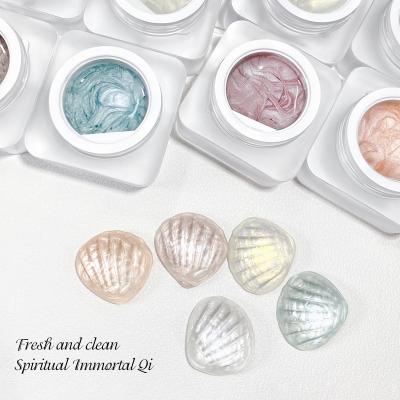 China New Popular 8 Colors Pearl Wire Nail Gel Pearl Texture Painting Nail Art Design Primer Silk Gel Suitable For Nail Salon for sale