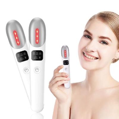 China Anti Aging Fatigue Dark Vibration Wrinkle Eye Face Circle Heated Eye Massager Device for sale