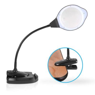 China Modern Portable Adjustable Height Folding Facial Beauty Salon Magnify Big Lens Eyelash Extension Lamp With Led Light for sale