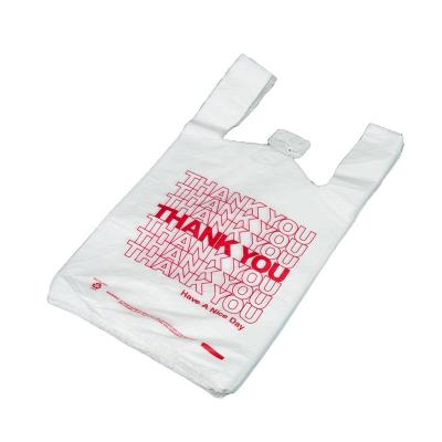 China Recyclable 100 Pcs Think Poly Bag Grocery To Make Thank You Pe Plastic Bag With Handle for sale