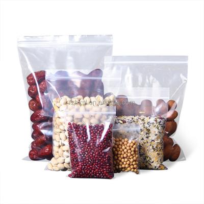 China Recyclable Pocket Stand Logo Zipper Shopping Bag Clear Plastic Zipper Bag For Food for sale