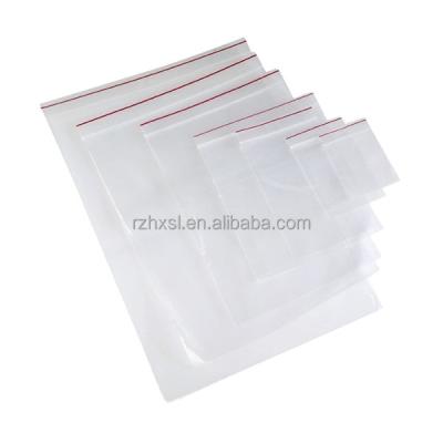 China Small Recyclable Resealable Seal Polythene Transparent Food Zipper Plastic Bags for sale