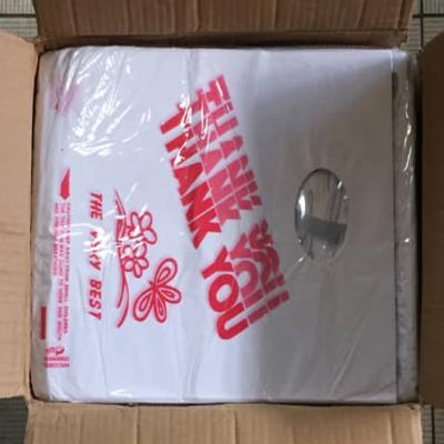 China Disposable Shiny HDPE Promotional Packaging Plastic Handle Die Cut Bags for sale