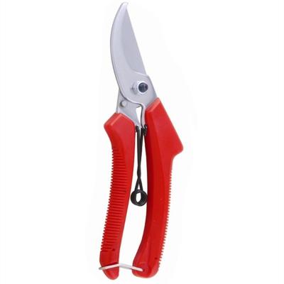 China Garden Anti-skid Professional Red Tree Flower Handle Supply Pruner Hand Shears Steel Gardening Scissors for sale