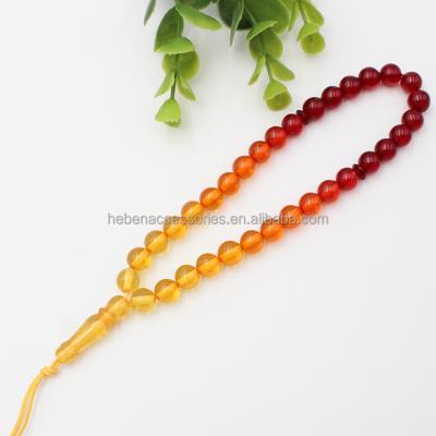 China China Wholesale 8.5MM Muslim Rosary Ball Bracelet Jewelry Custom Not Poland Islam Prayer Tasbih Resin Religious Acrylic Beads Amber 33 for sale