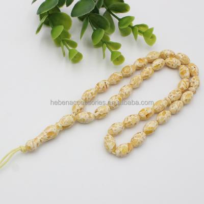 China China Amber Jewelry Fragrance Ball 8MM Tasbih Accessories 33 Religious Original Custom Non-Raw Lasting Oval Yellow Rosary But Incense Smell for sale