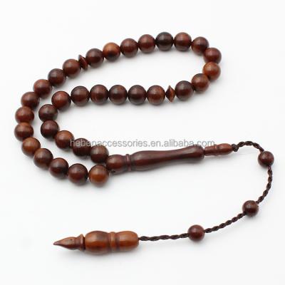 China Religious Custom Made Islamic Bead Tasbih 33 Wooden Islam Kuka Prayer Brown Necklace Jewelry Ramadan Decor Rug Clothes Party Abaya Dress for sale