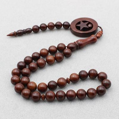 China Religious Factory Tasbih Fashion Jewelry Natural Wood Muslim Bracelet With Tassel Big 8MM Prayer Bead Beaded Islamic Rosary Custom 33 Kuka for sale