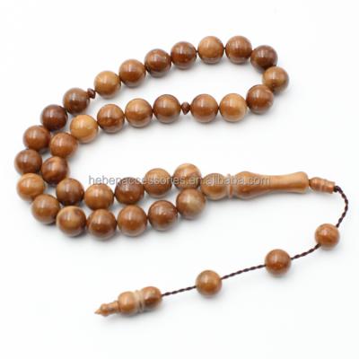 China Large Size 10MM China Tassel Nacklace Religious Loose Prayer Bracelet Around Ramadan Gifts Tasbeeh Nature Brown Islamic Kuka 33 Rosary Beads for sale