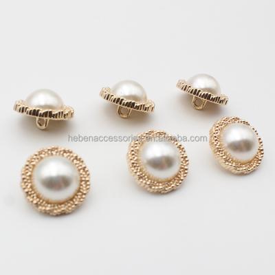 China Factory Sale China Factory Selling Quality Eco Plating Metal Round Button Leg Vintage Blouse Coat Sweater Zinc Alloy Pearl Buttons For Clothes for sale