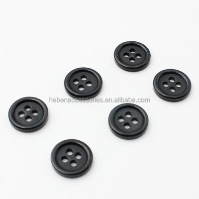 China Viable China Bulk Sell Price Good Quality Slim Rim Flatback Plastic Button 4 Hole Eco White Small 10MM Round Black Shirts Resin Buttons for sale