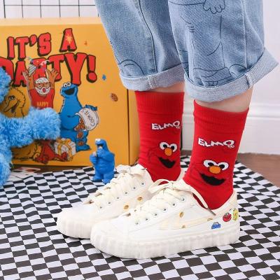 China QUICK DRY Sesame Street Cartoon Socks Elmo Cookie Monster Comfortable Cotton Socks Fashion Funny Cute Women Socks for sale