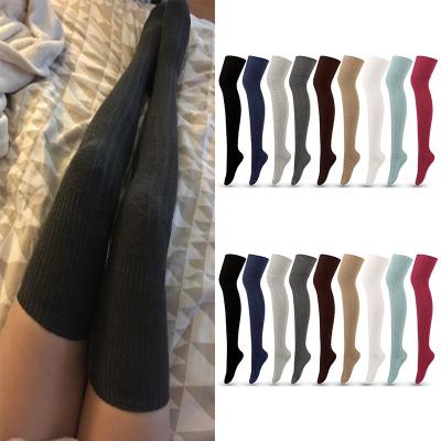 China Wholesale Custom Sporty Women Over The Knee High Multi-colors Cotton Women Long Thigh High Socks For Ladies for sale