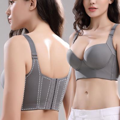 China QUICK DRY fashion breast bra deep cupped push up slimming shapewear bra shaper button top underwear for sale