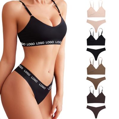 China QUICK DRY silk seamless comfortable female underwear active ice bra thong set for women for sale