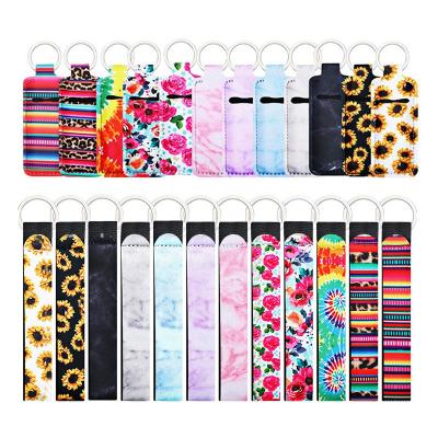 China OTHER Neoprene Hand Sanitizer Holder Key Chain Women Wrislet Key Chain Set Pendant Bag Accessories Customize Logo for sale