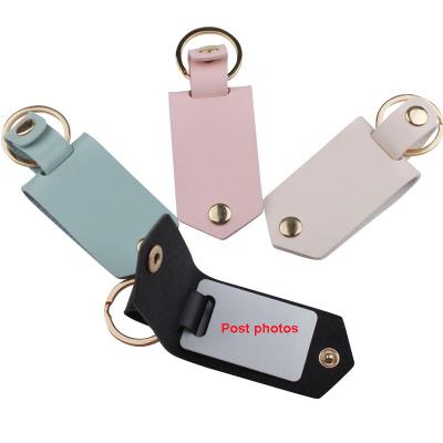 China Promotion Gift Luxury Car Sublimation Photo Leather Key Chain Key Chain Masks Leather Photo Key Chain for sale