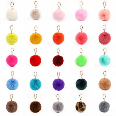 China Novel 8cm Imitation Rabbit Pom Pom Key Chains Soft Fur Ball Keychain Key Chain Pendant Decoration for sale