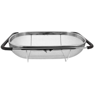 China Viable Over Sink Strainer Stainess Steel Colanders Expandable Strainer Basket for sale