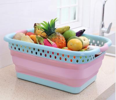 China Minimalist Folding Plastic Portable Storage Organizer Basket Automatic Laundry Hamper for sale