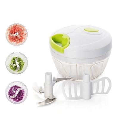 China 2 Viable in 1 Vegetable Chopper Manual Food Pull Chopper 400ml Mixing Eggs Pull Vegetable Quick Onion Chopper Kitchen Tool for sale