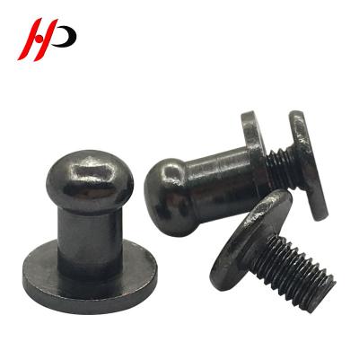 China For Garment Solid Brass Ball Around Black Head Gunmetal Screwback 8X5X8Mm Nail Button Stud Screw For Diy Craft for sale