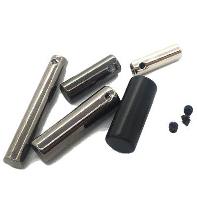 China Garment 5Mm Gunmetal Round Fasteners Tube Nickel Free Crimp Beads Metal Rope Brass End Caps For Leather Rope for sale