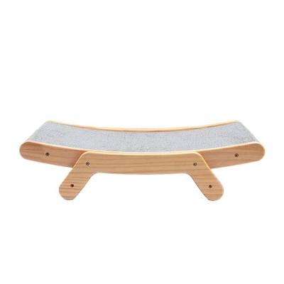 China Summer Sustainable Fashionable Wholesale Import Corrugated Stylish Wooden Pet Bed for sale