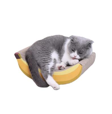 China Mint Banana Shape Curved Wave Design Scratching Cat Toy Natural Cat Scratcher for sale